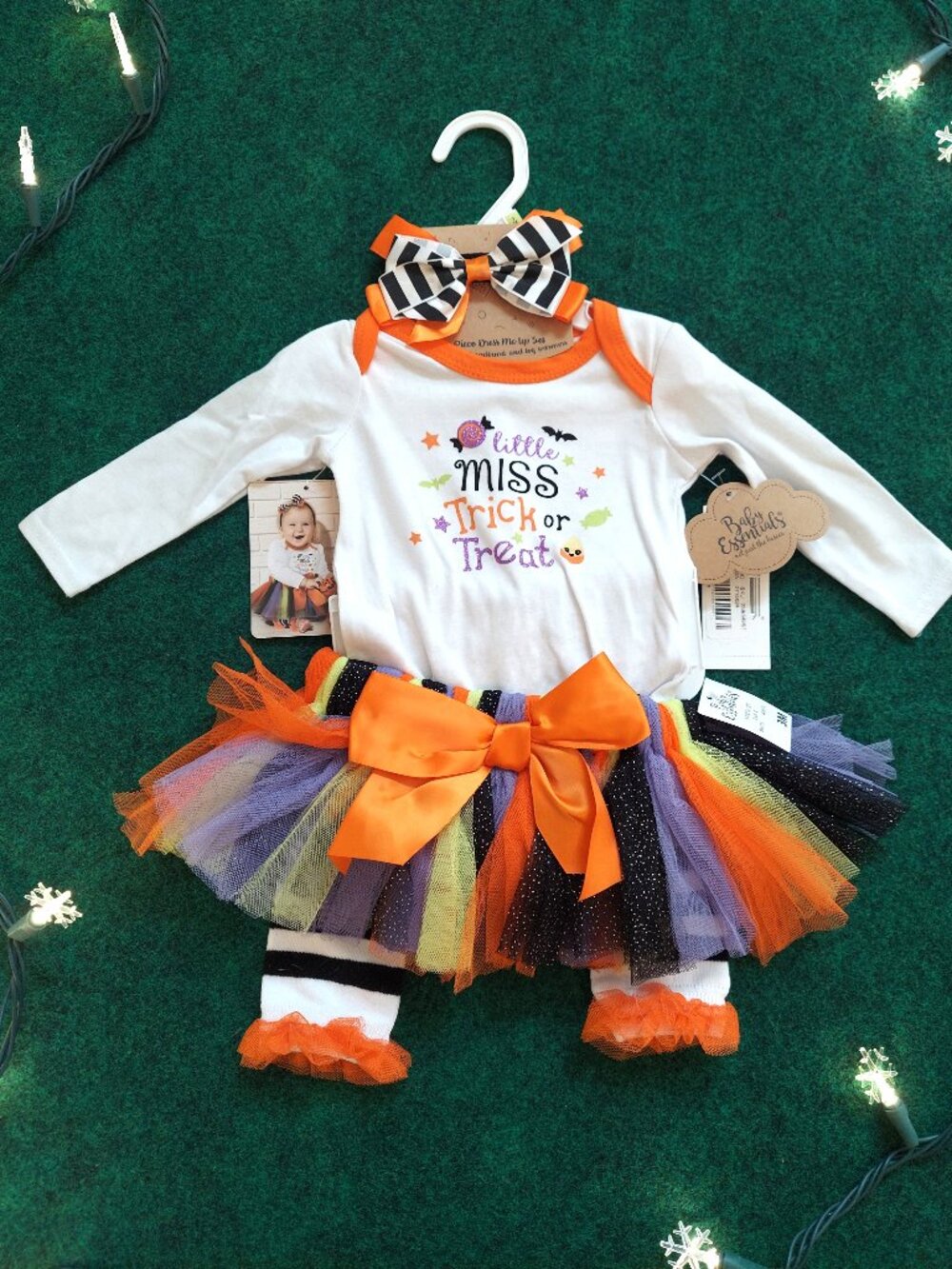 Adorable! New Halloween LITTLE MISS TRICK OR TREAT costume, 3 months, 4 pcs NWT